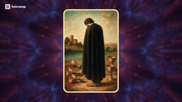 Five of Cups tarot card showing a cloaked figure mourning over three spilled cups